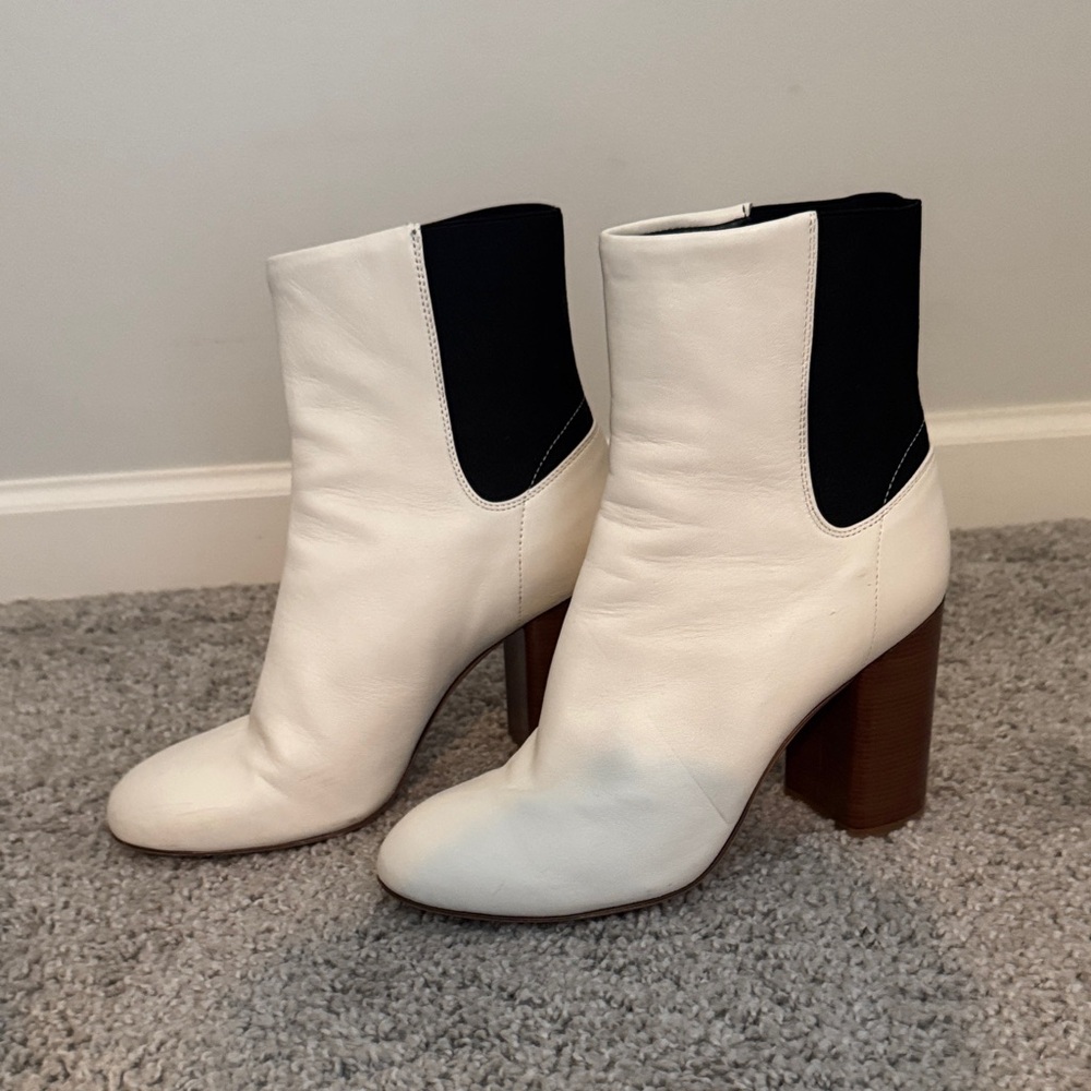 Rag & Bone Elegant White and Black Women's Ankle Boots